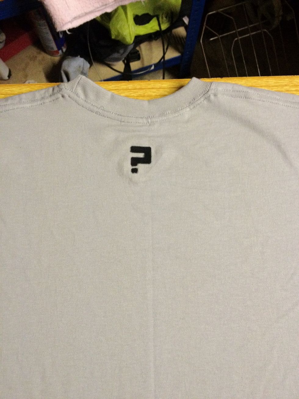 I like to add this little logo on the back here as a kind of signature. This is obviously optional but I do a lot of shirts for friends so I like to put this on so my shirts can be identified.