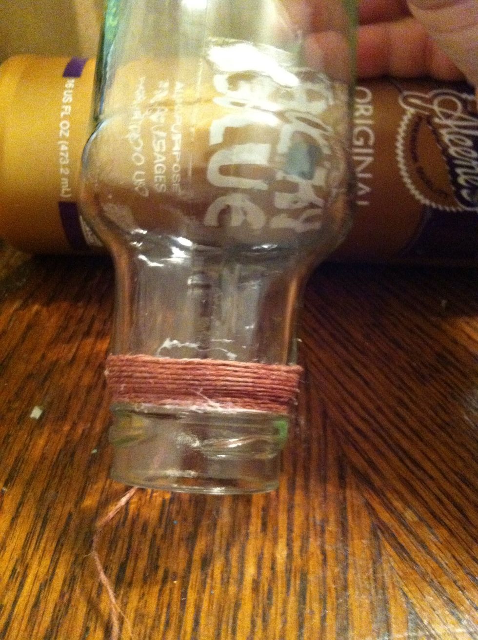 I like to hold it upside down and wrap against what I've already wrapped.