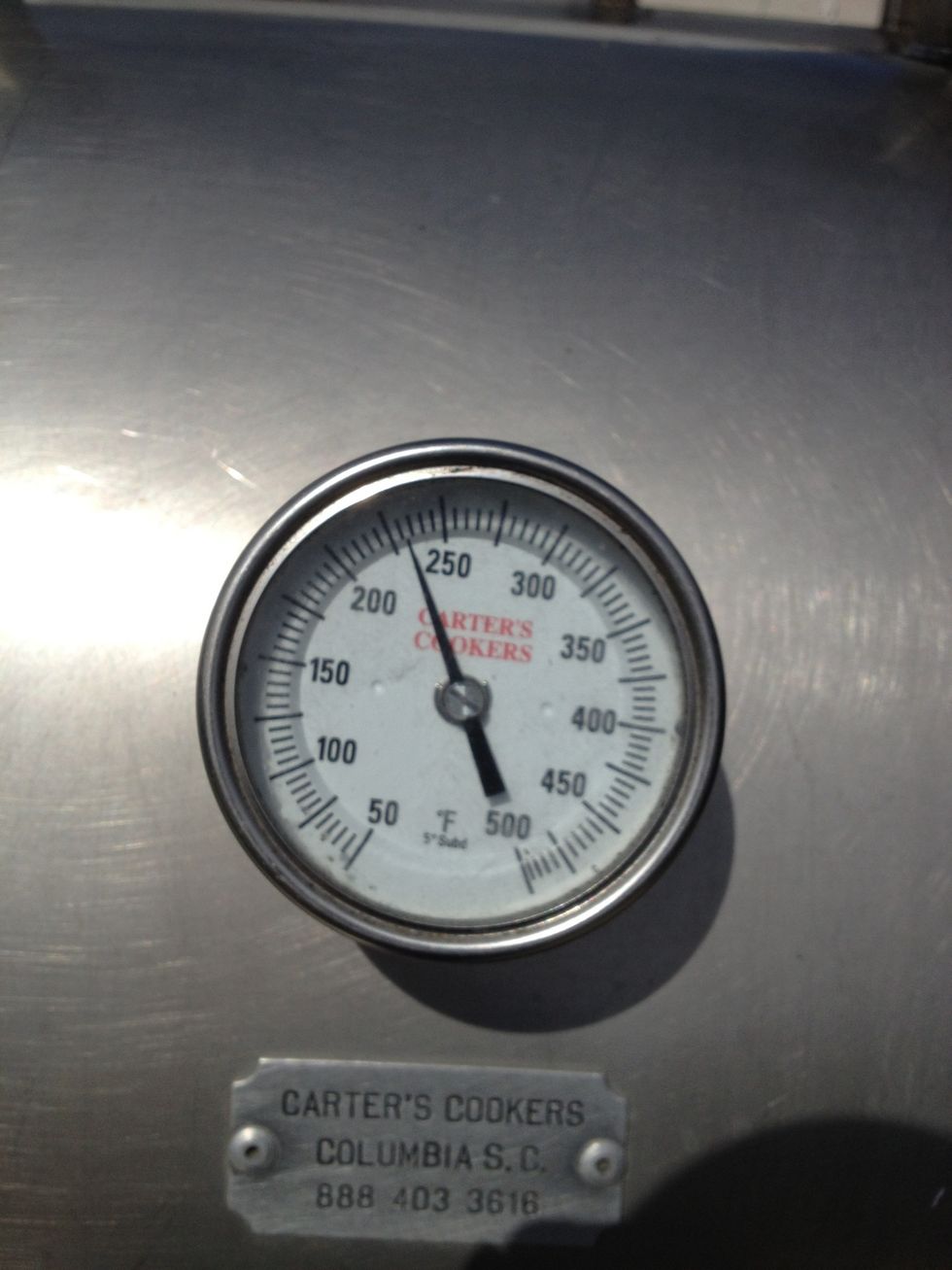 I like to set temp at 225 degrees.