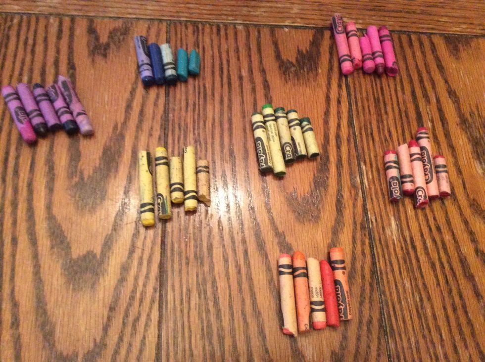I like to sort my crayons