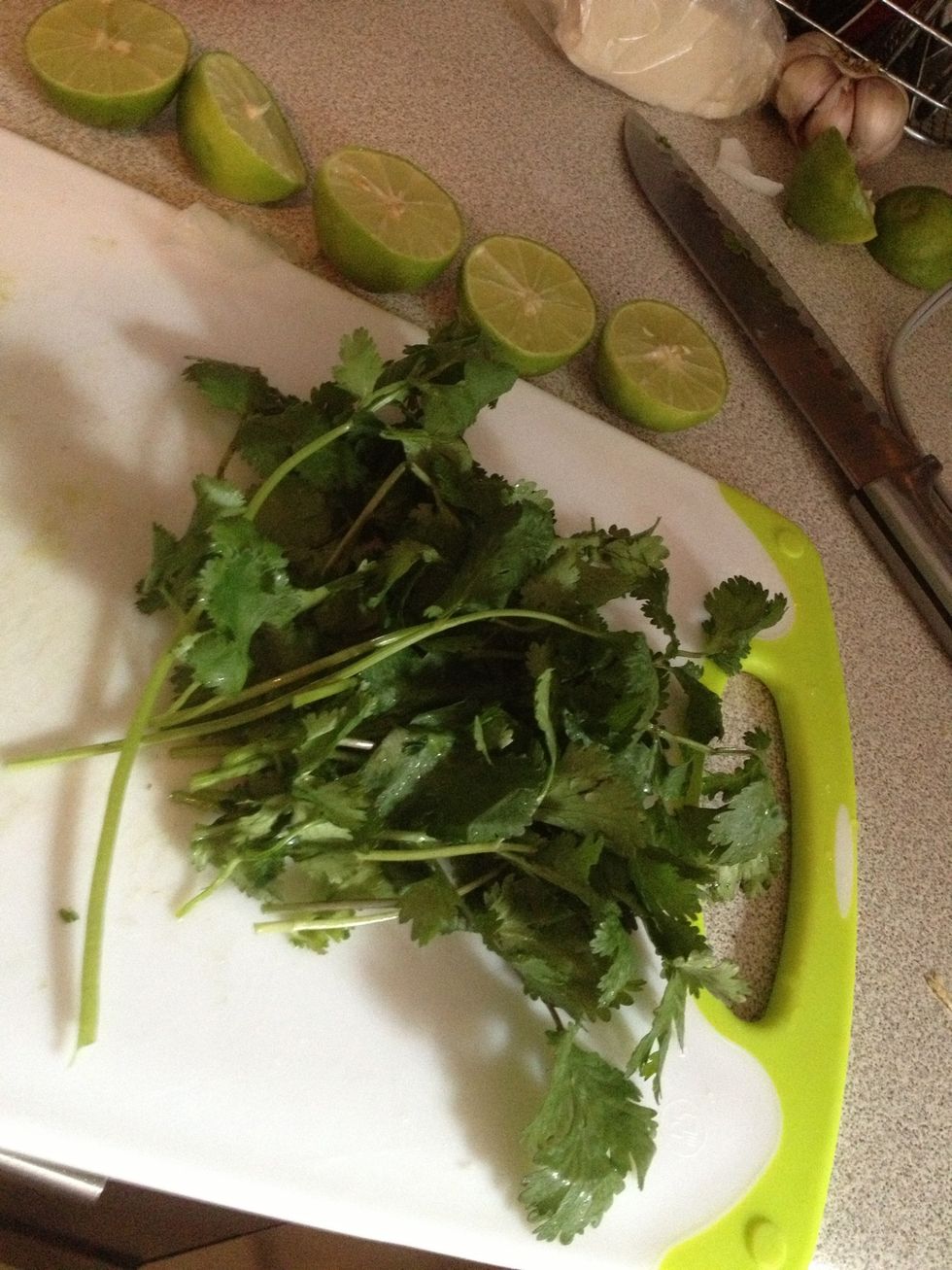 I like to use quite a lot of cilantro, but add as much as you want!