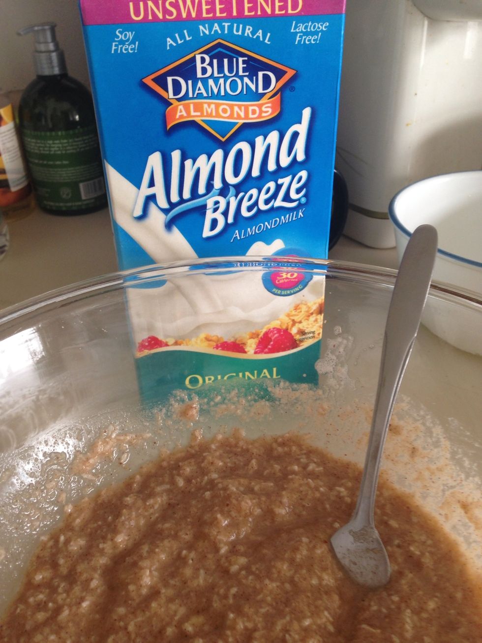 I like unsweetened almond milk--no carbs or sugar, doesn't have that chalky soy milk aftertaste, only 30 calories/ serving. Not that we're super concerned w cals for this recipe...