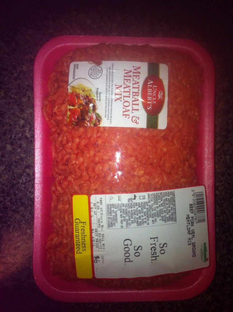 I like using beef, pork and veal but you can use lamb, or plain ground beef. If you do, I'd recommend 80/20%