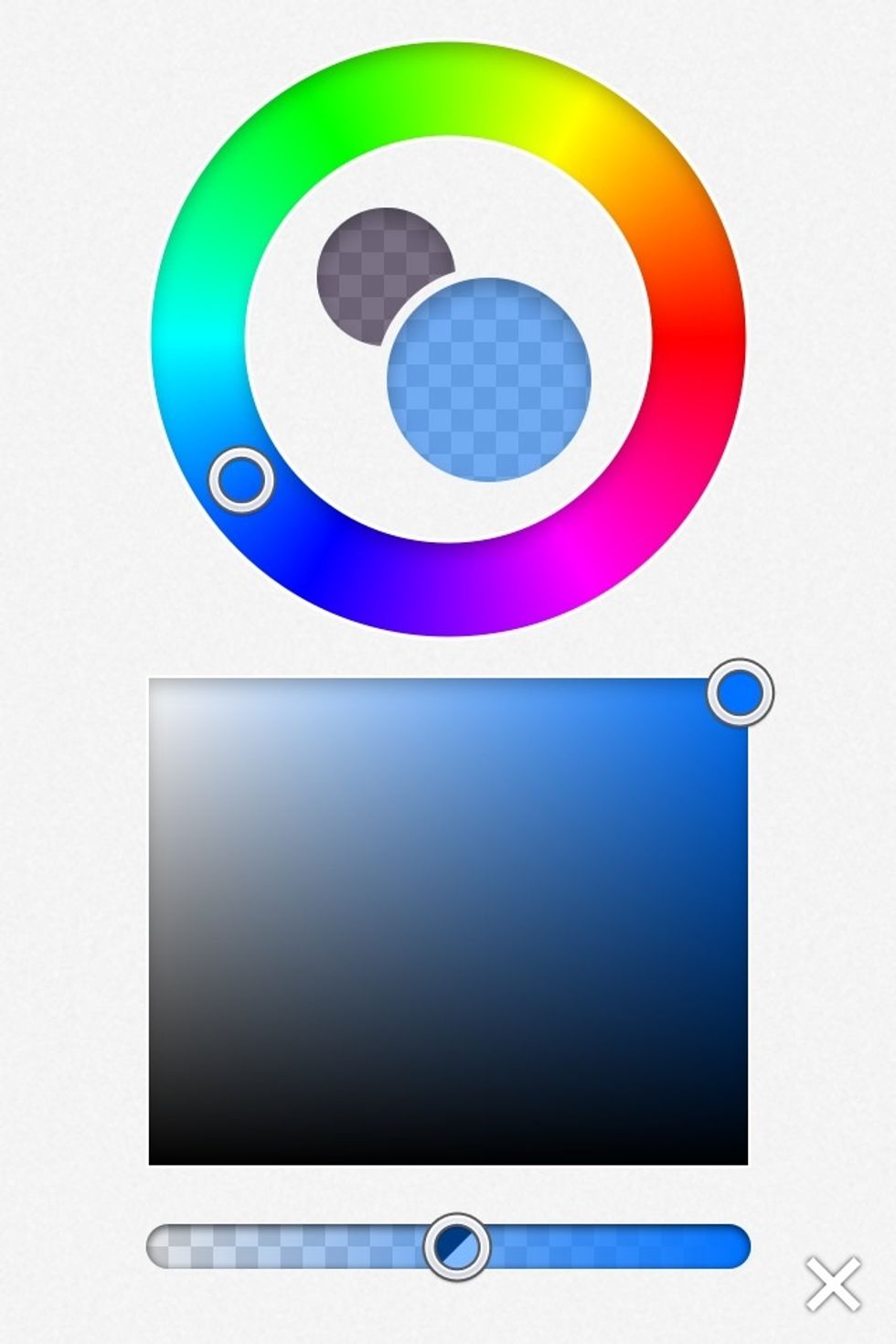 I'll be using Brushes 3 for iPhone for the sake of the exercise but feel free to apply the techniques in any other medium. I start with a light blue first.