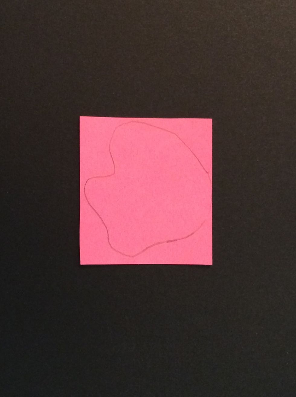 I'll draw a simple shape that almost touches the edges of my paper.