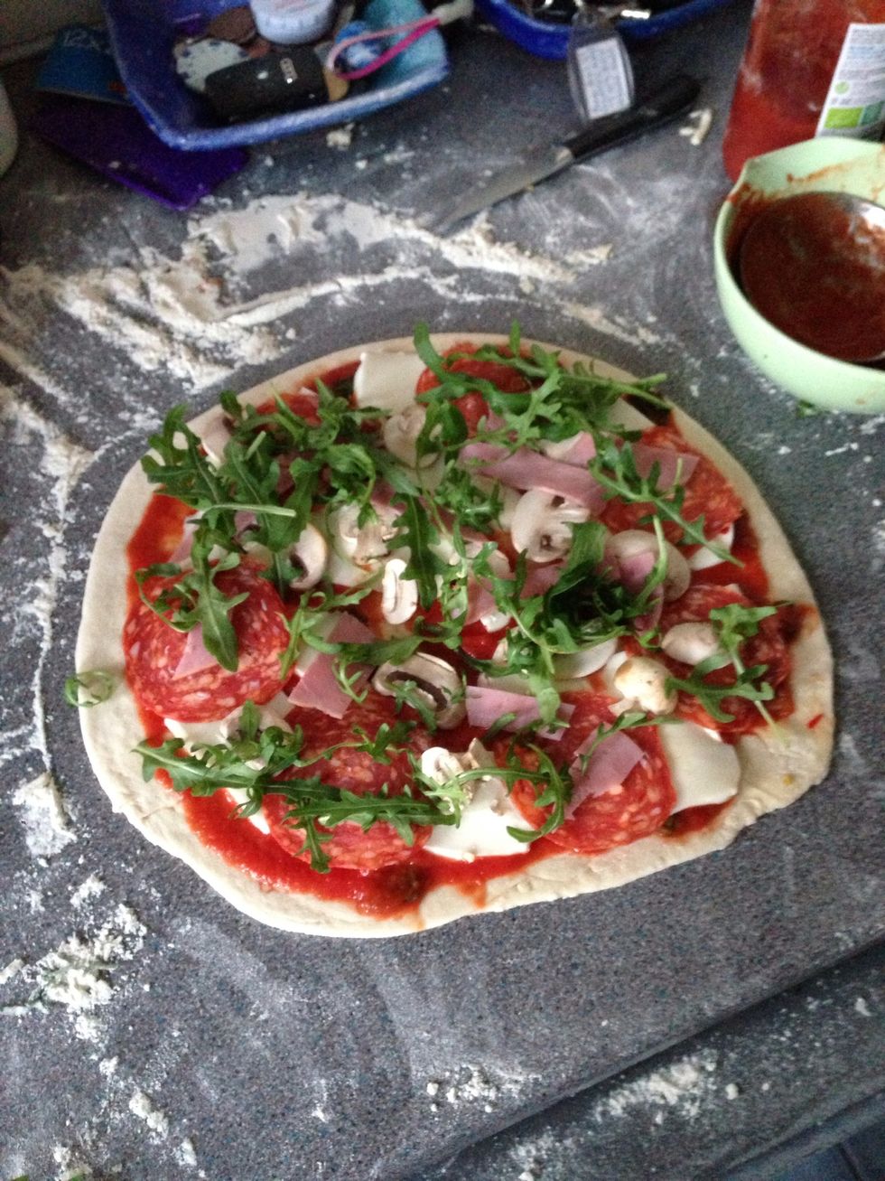 I love a bit of rocket to finish a pizza off.