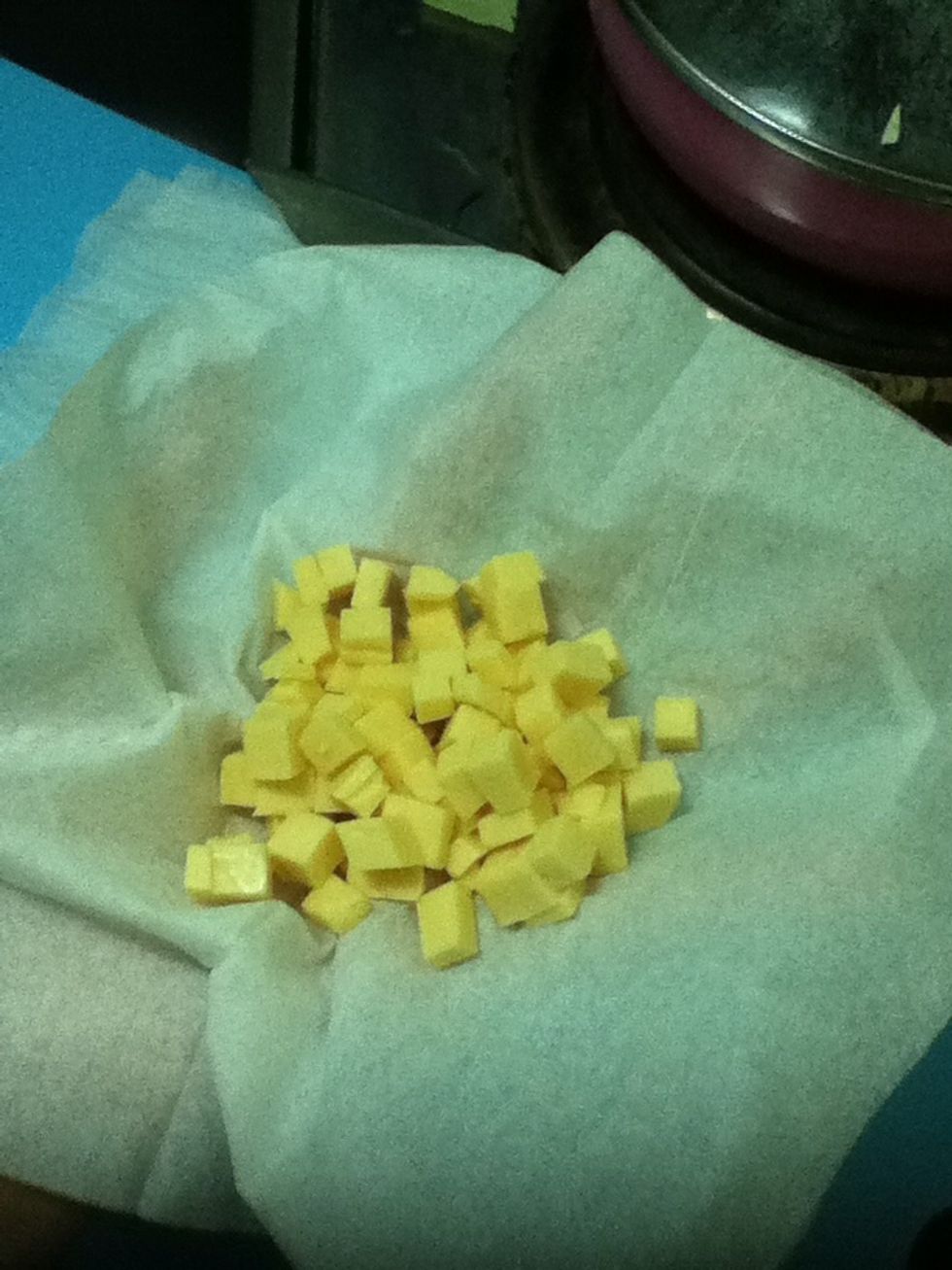 I love cheese so I'm adding some! Tiny cube size of your favorite cheese.