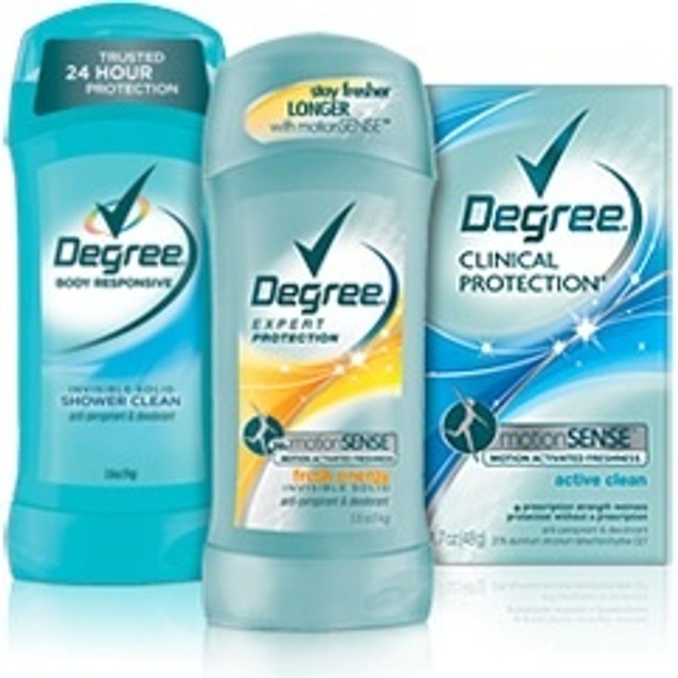 I love degree. Even regular strength is fantastic. I will be using mine as it will keep me dry and odor free while in the outdoors and while I do volunteer work in the kitchen.