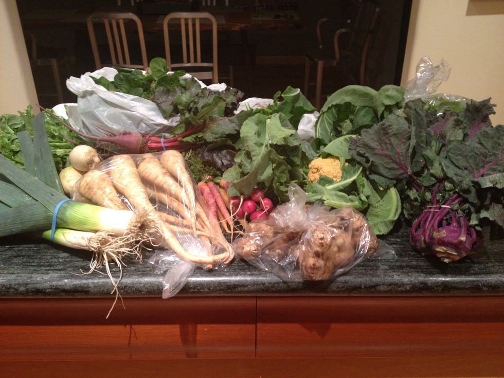 I love getting a CSA box, but it is always a challenge to fit it all in my fridge. Caldo verde to the rescue! You can easily use up some of the most voluminous greens in this tasty soup.