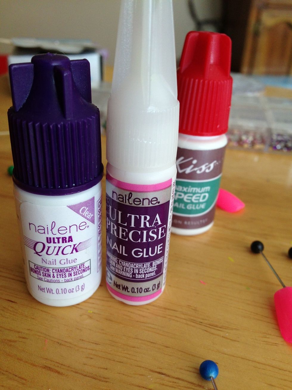 I LOVE Nailene! They work better than Kiss or other brands; last MUCH longer and stronger. The Ultra Precise glue is perfect for bling! I use the Kiss on the pins glued to the nails, removes easier :)