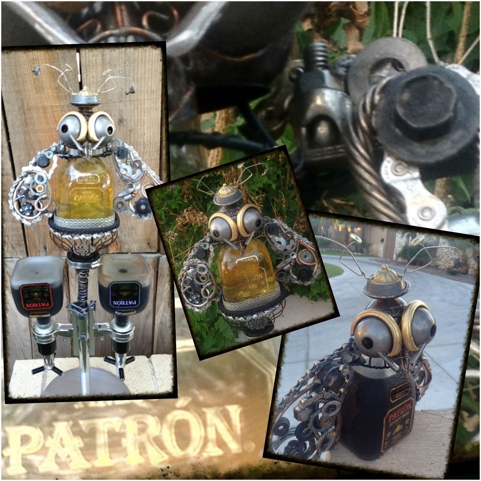 I love Patron & I loved making Bee Extraordinary! She's currently in the finals in The Art of Patron contest. To see other great Art made from Patron Bottles go to http://www.patrontequila.com CHEERS