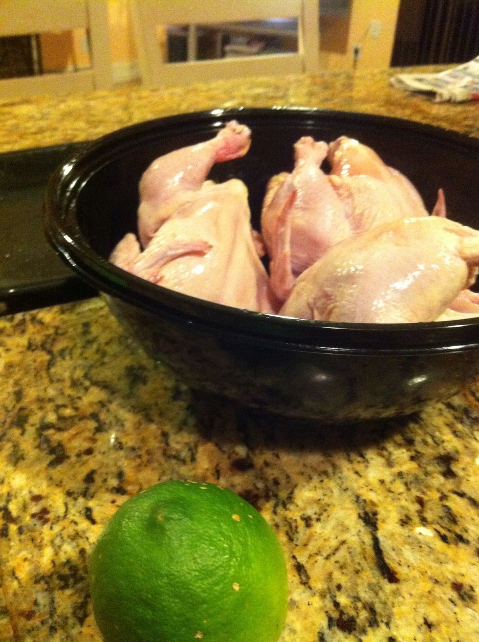 i love the taste of lemon on chicken ... i used the juice of 1/2 lemon on each hen