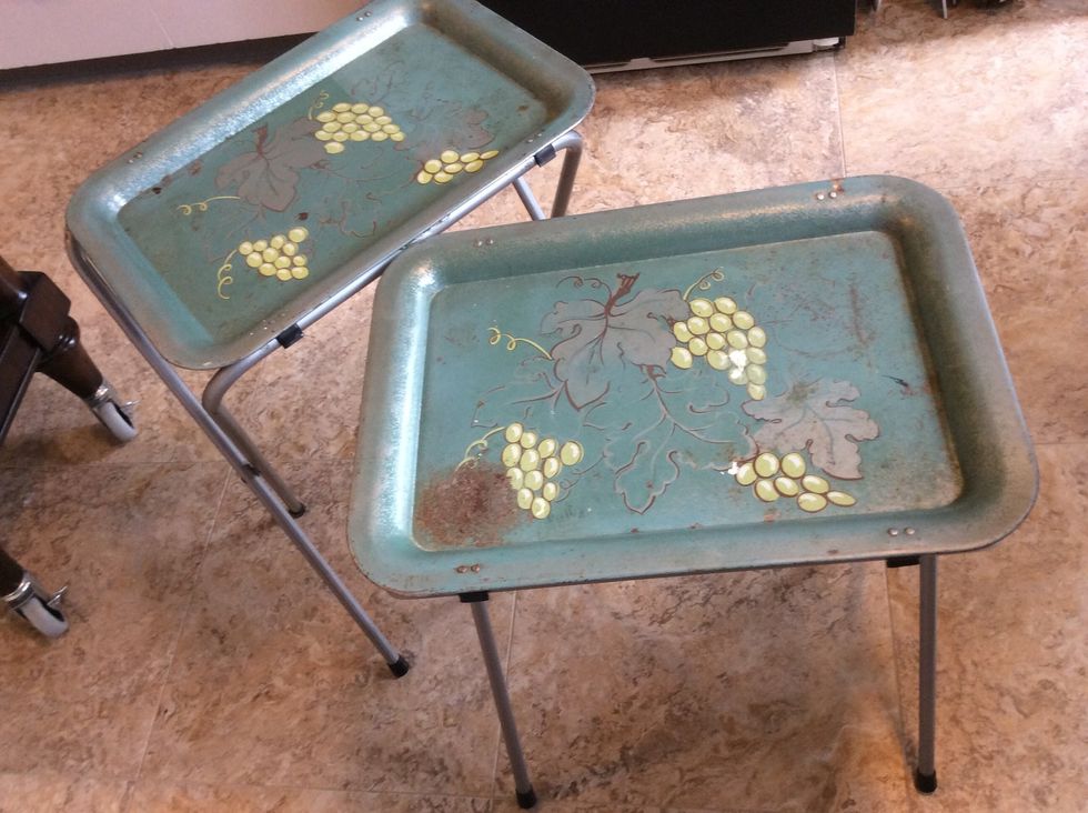 I love the vintage look, but these were a little gnarly, rust spots and staining that just wouldn't scrub off. So I decided to upcycle them to use in our vintage airstream.