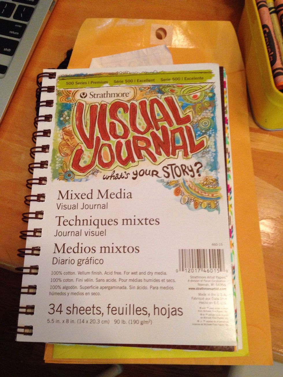 I love these journals. Notice how it says "mixed media?" That simply means it's really sturdy paper that can handle water, glue, permanent markers, etc. Pick a size that won't overwhelm you.