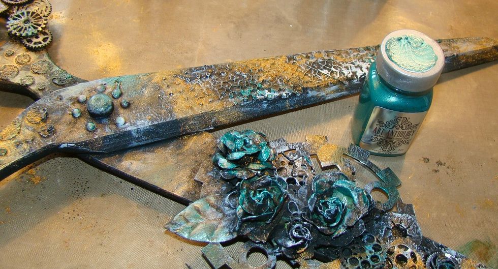 I love using my fingers to apply the AA paints, they are wonderfully thick and I have control how little or how much I want on my areas.