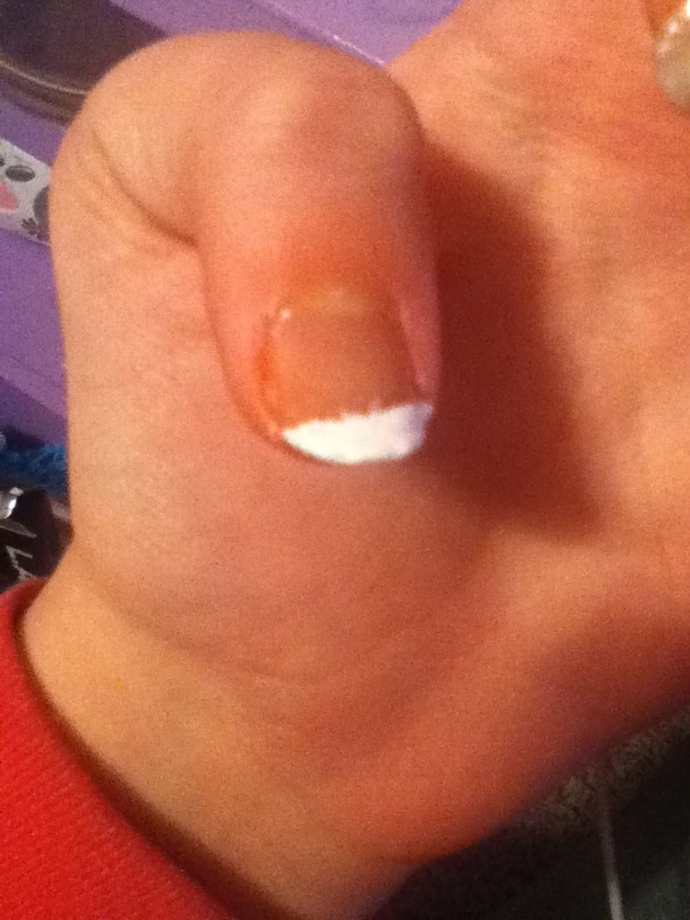 I'm doing French tips, so here's my white.