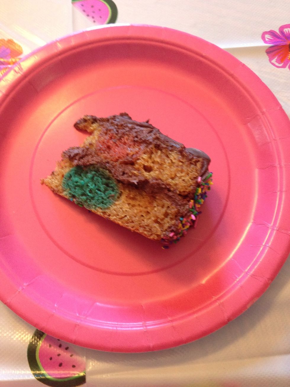 I'm fairly happy with how it turned out but imagine the contrast would be much better with a really white cake...