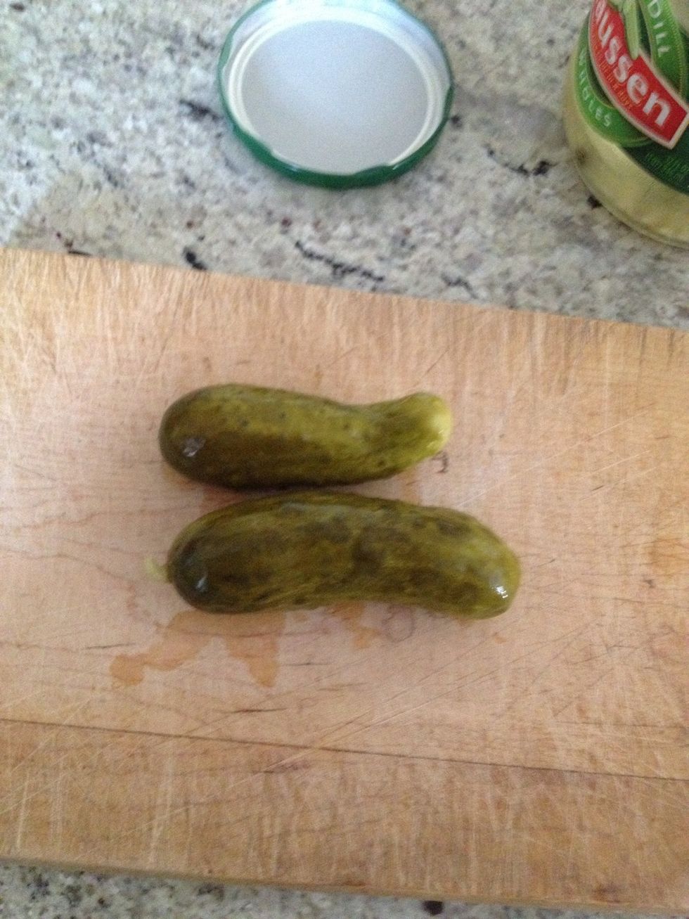 I'm frying two pickles today. a larger one and a small one