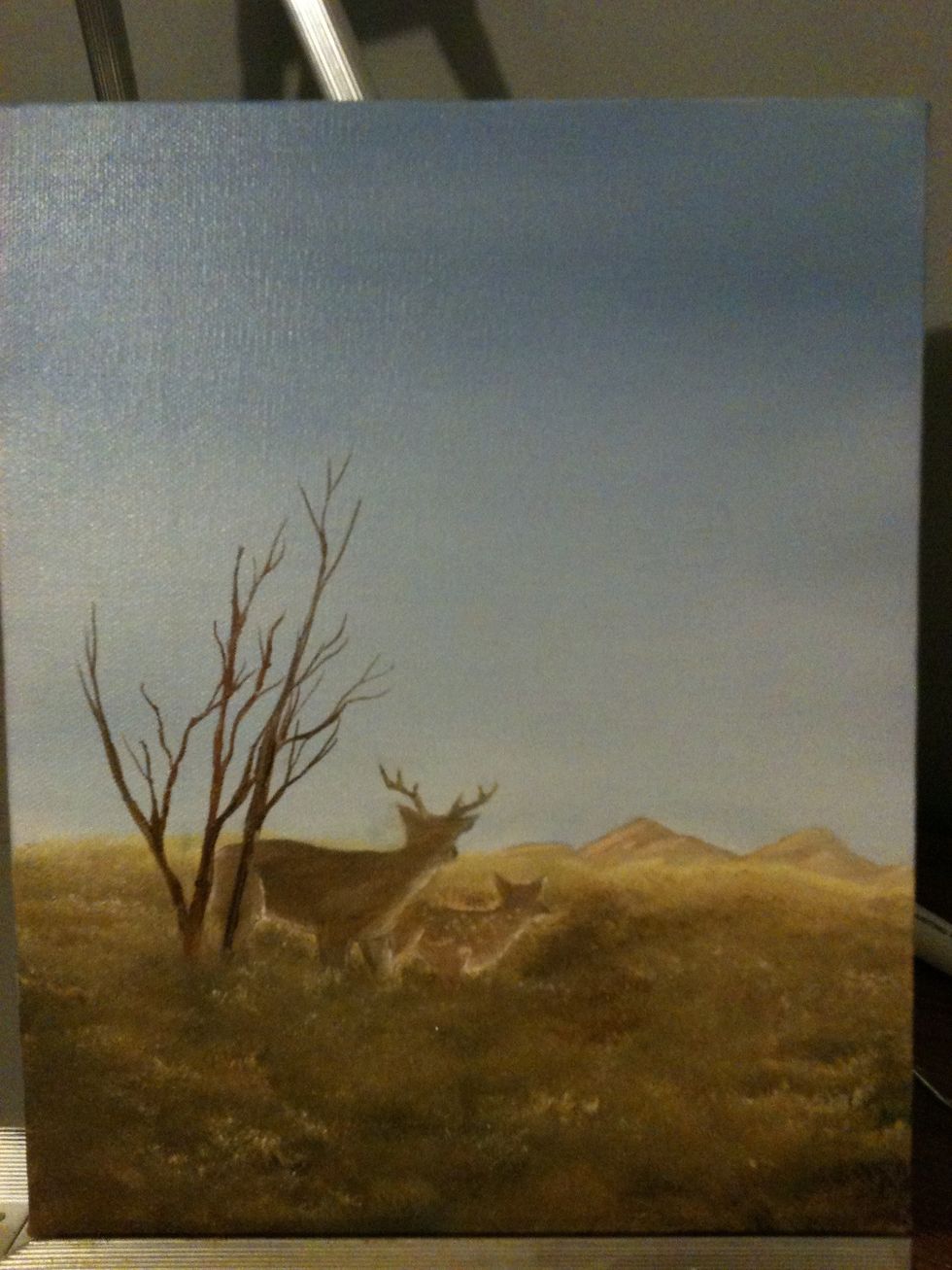 I'm going to let this dry, then add the Bird and work on the bark of the tree. I have another guide that shows you how to save your paint.