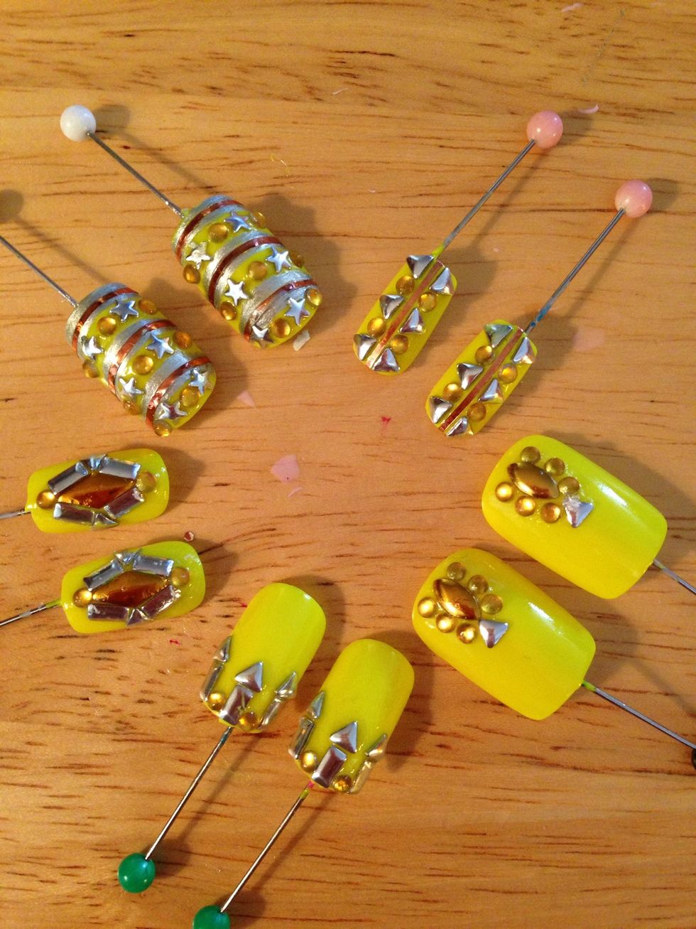 I'm going to show you how to create these FABULOUS neon nails with vintage inspired "tin" Art Deco design. You can use any neon color you like, I'm going to show you with a new set and use neon pink.