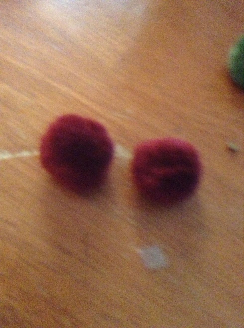 I'm going to use puffballs for hair