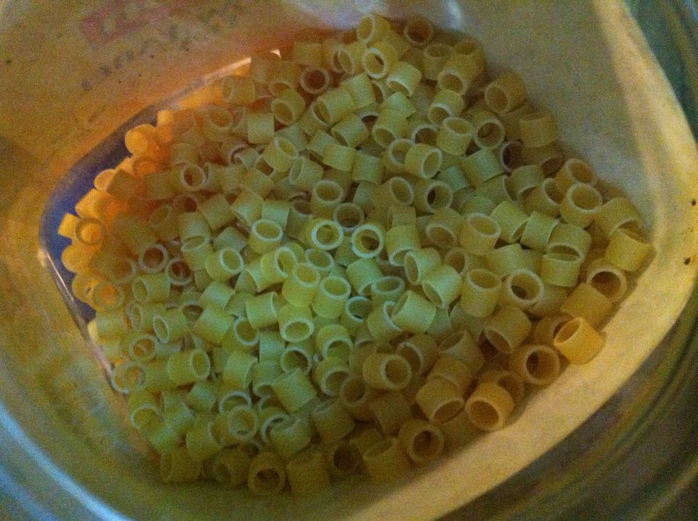 I'm going to use two shapes of macaronis just to add more shapes to dish