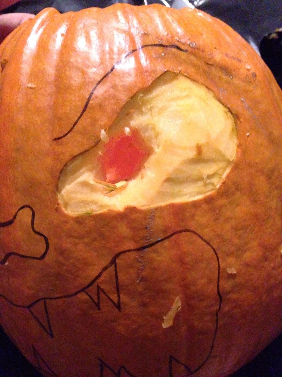 I'm gonna cut the pumpkin in levels, it's gonna make a cool effect when I put the lights in.