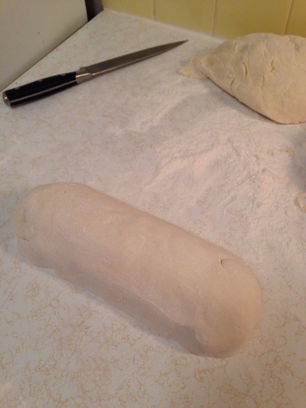 I'm gonna make one big dumpling that I'm gonna freeze for later. The big ones are being cooked whole and then sliced to go with foods like Goulash :)