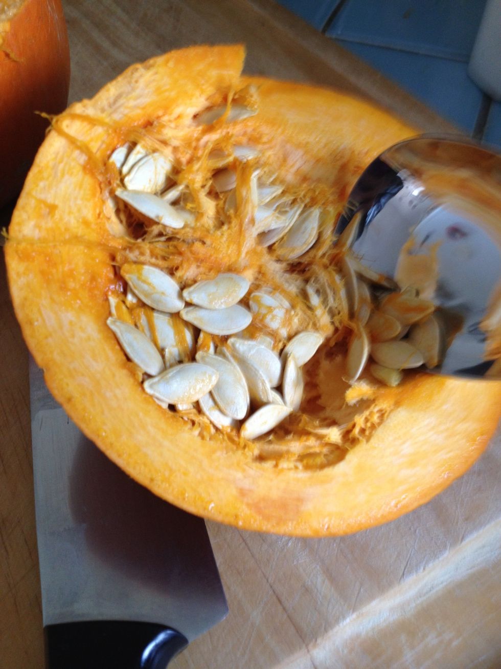 I'm making pumpkin pie (see my other guide for that recipe) so I'm saving the seeds to roast for a delicious snack.