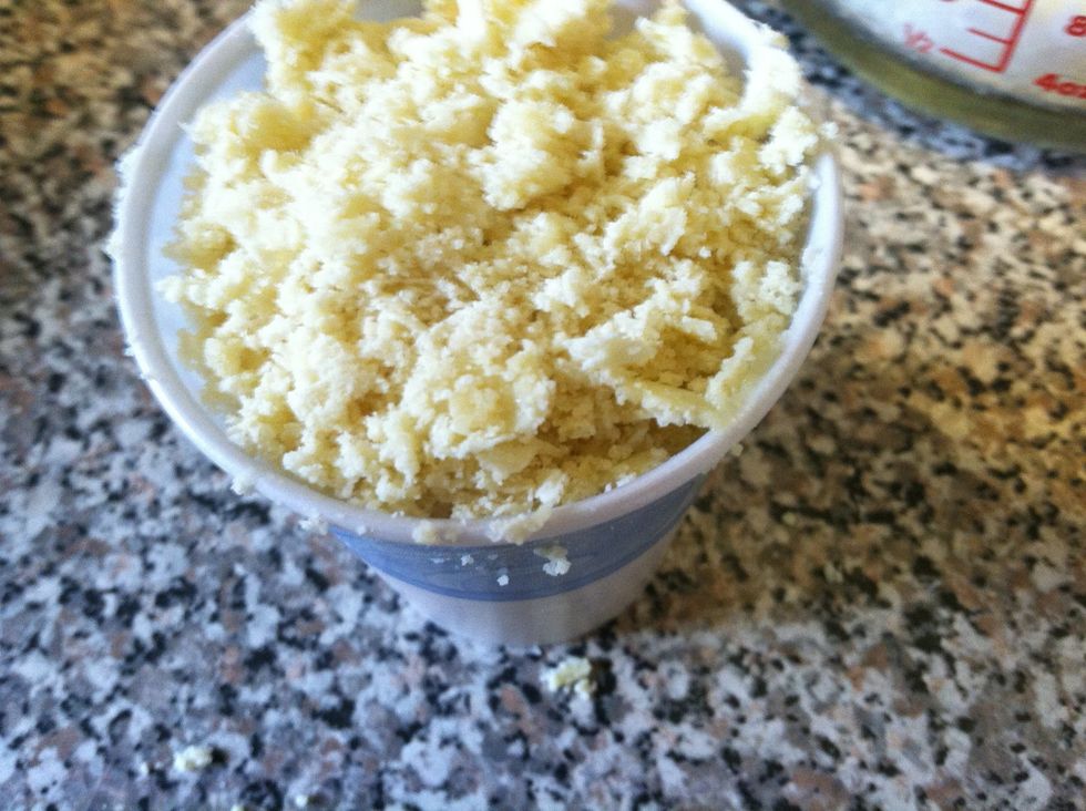 I'm only using cocoa butter in my bars this time but I have combined in the past. This butter is firm so I scraped some off and packed it into the cup. I packed it so the bars will have a smooth feel