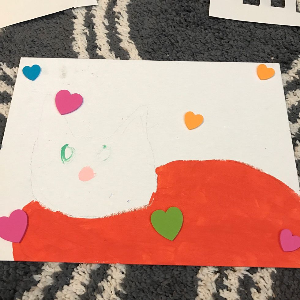 I'm using a recycled canvas I had