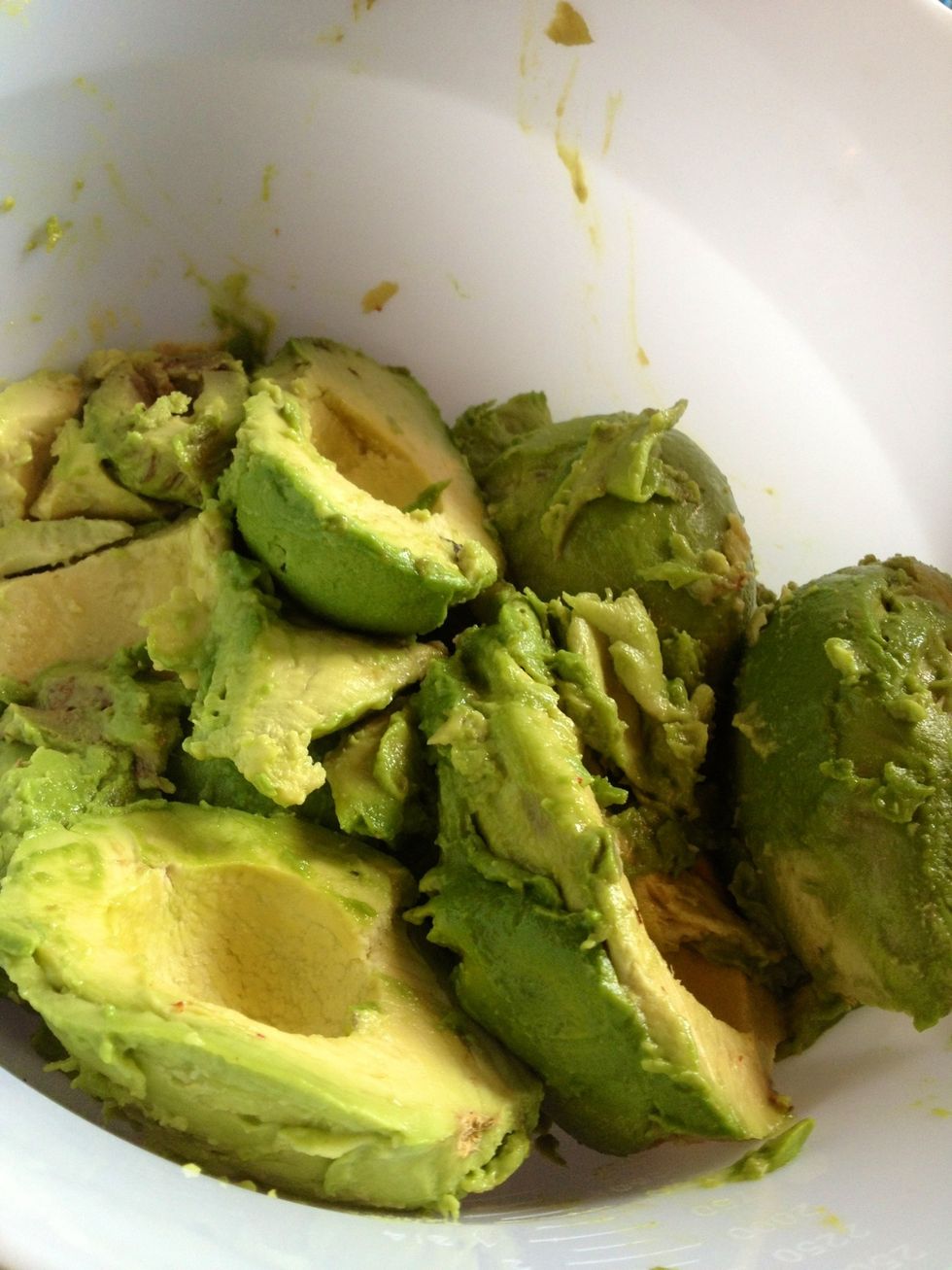 I'm using about a kilo of avocado, it's fine if its a little brownish, just make sure you get the softer ones