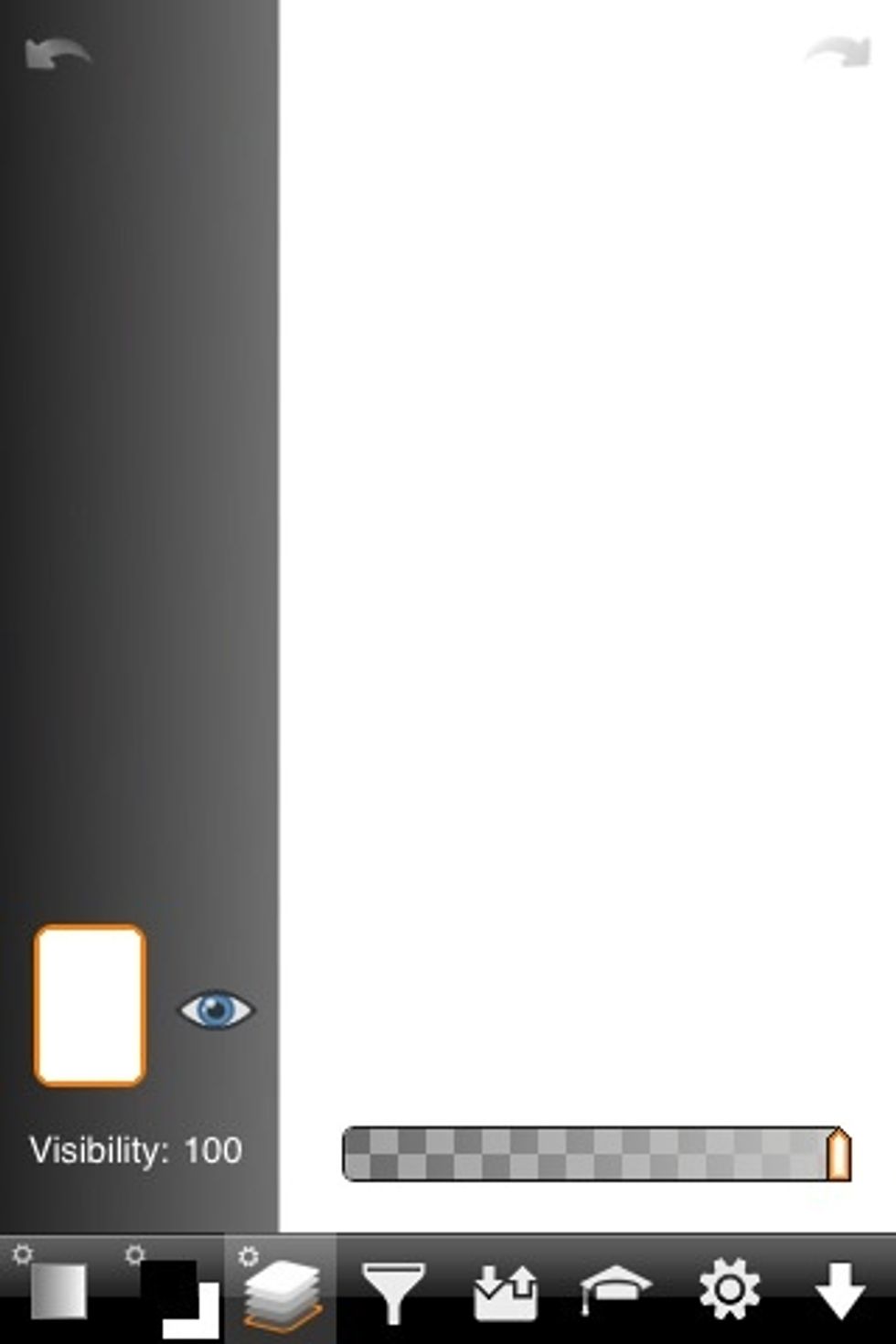 I'm using ArtStudio but it's the same with other editors and apps such as photoshop. Here I have a single white layer. Since its white and not transparent. This is like a sheet of white paper.