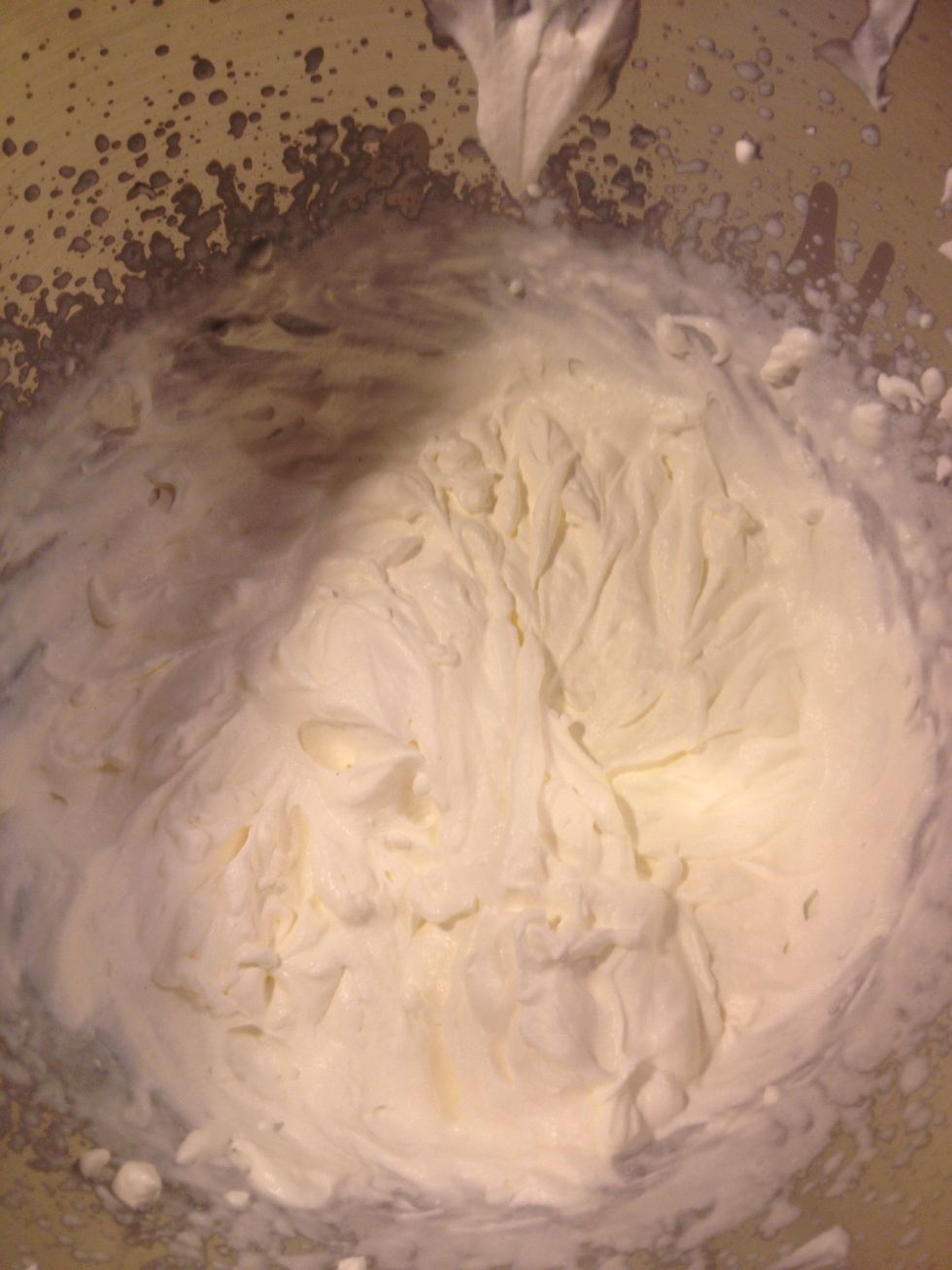 I'm using the custard in eclairs, or choux pastry ,and I want it a bit fluffier than it is. So I'm mixing it with whipped cream at an 50/50 ratio. Whipped cream at the soft peak stage.