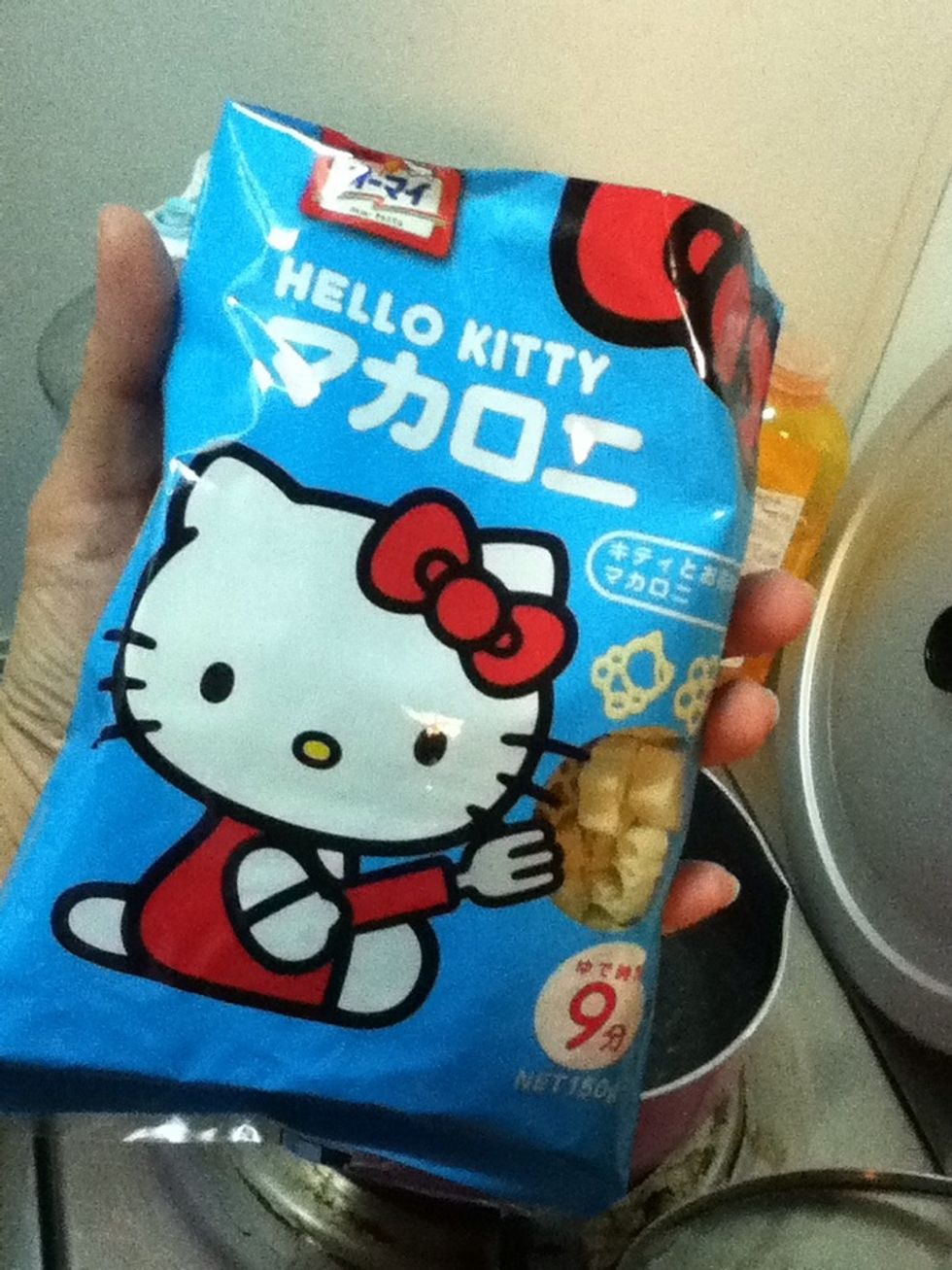 I'm using this Hello Kitty pasta today just cuz it was on sale and it's cute lol but you can use pretty much any shape of pasta/macaroni.
