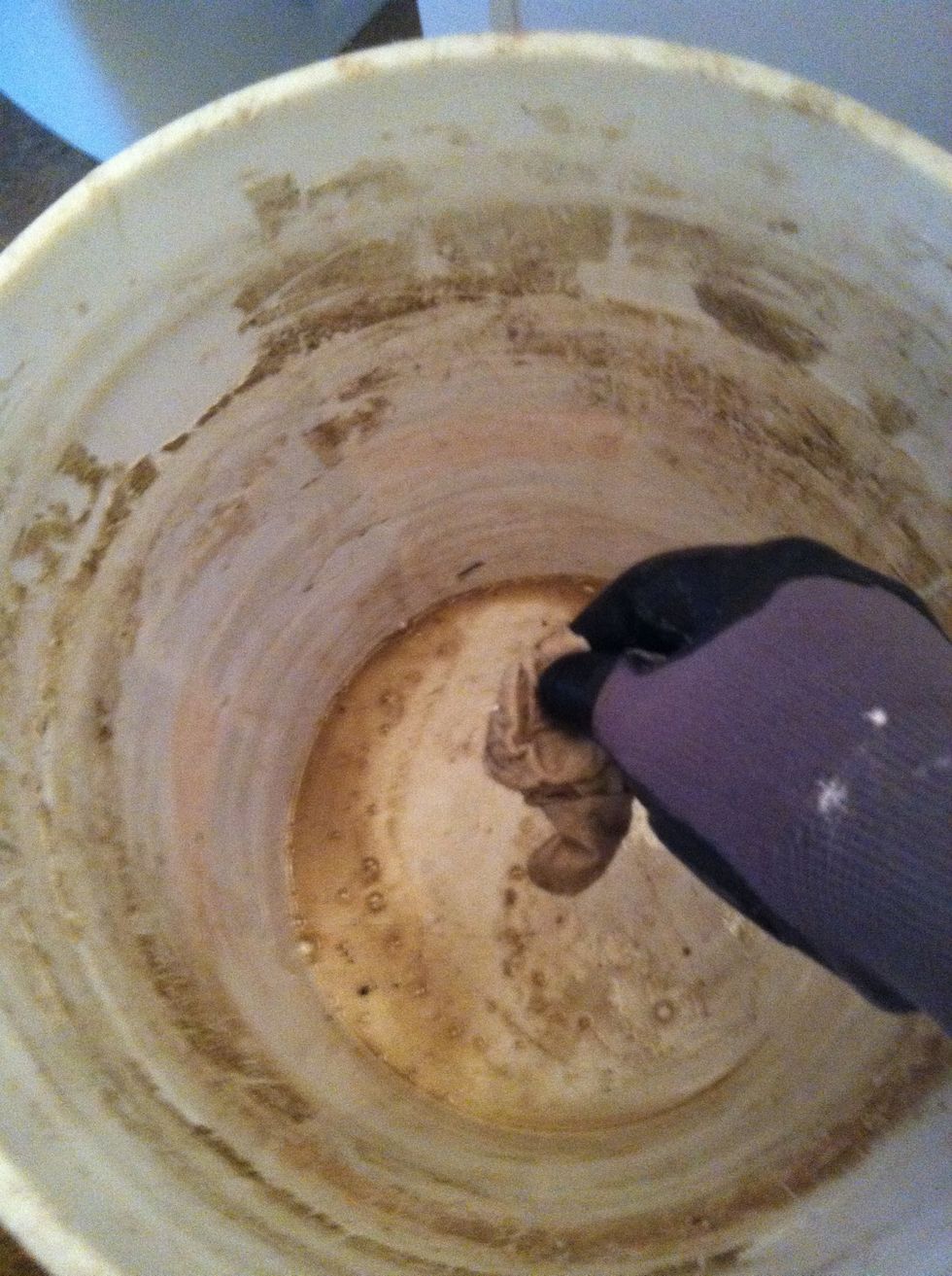 I'm using white grout so I NEEDED to clean the bucket so that the grout matches existing white grout.