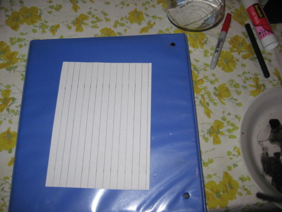 I made 1cm lines across the whole paper.