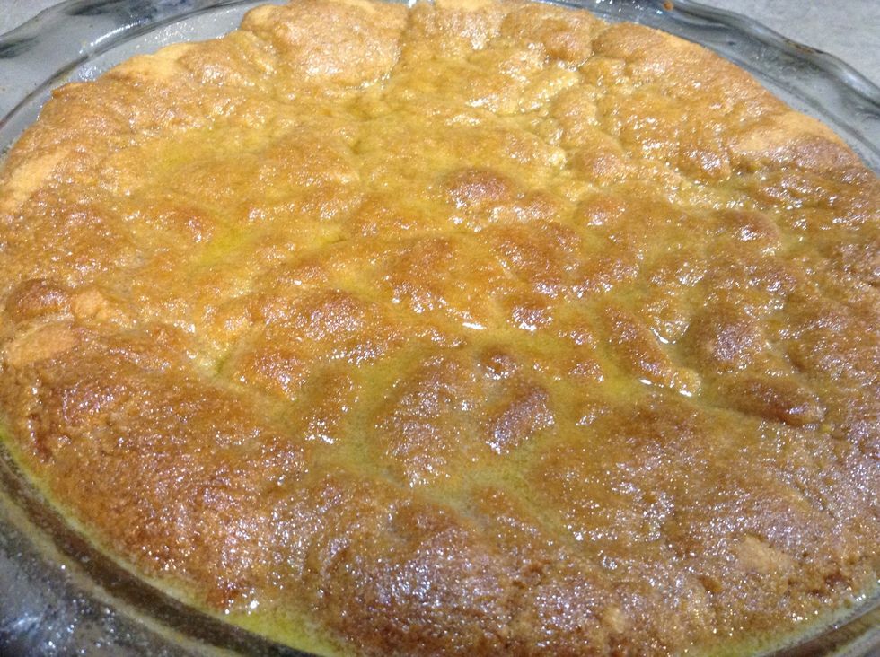 I made a caramel syrup to go over the top and drizzled it over it during the last few minutes of cooking