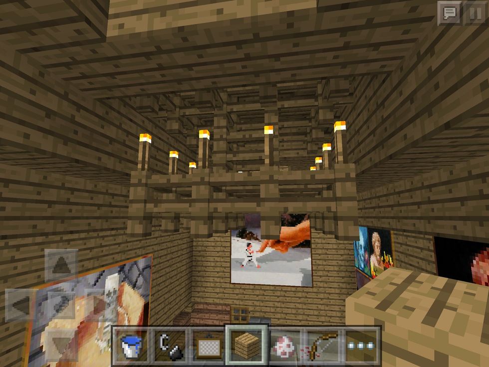 I made a chandelier with the tiny square roof on the top of the house. This is optional.