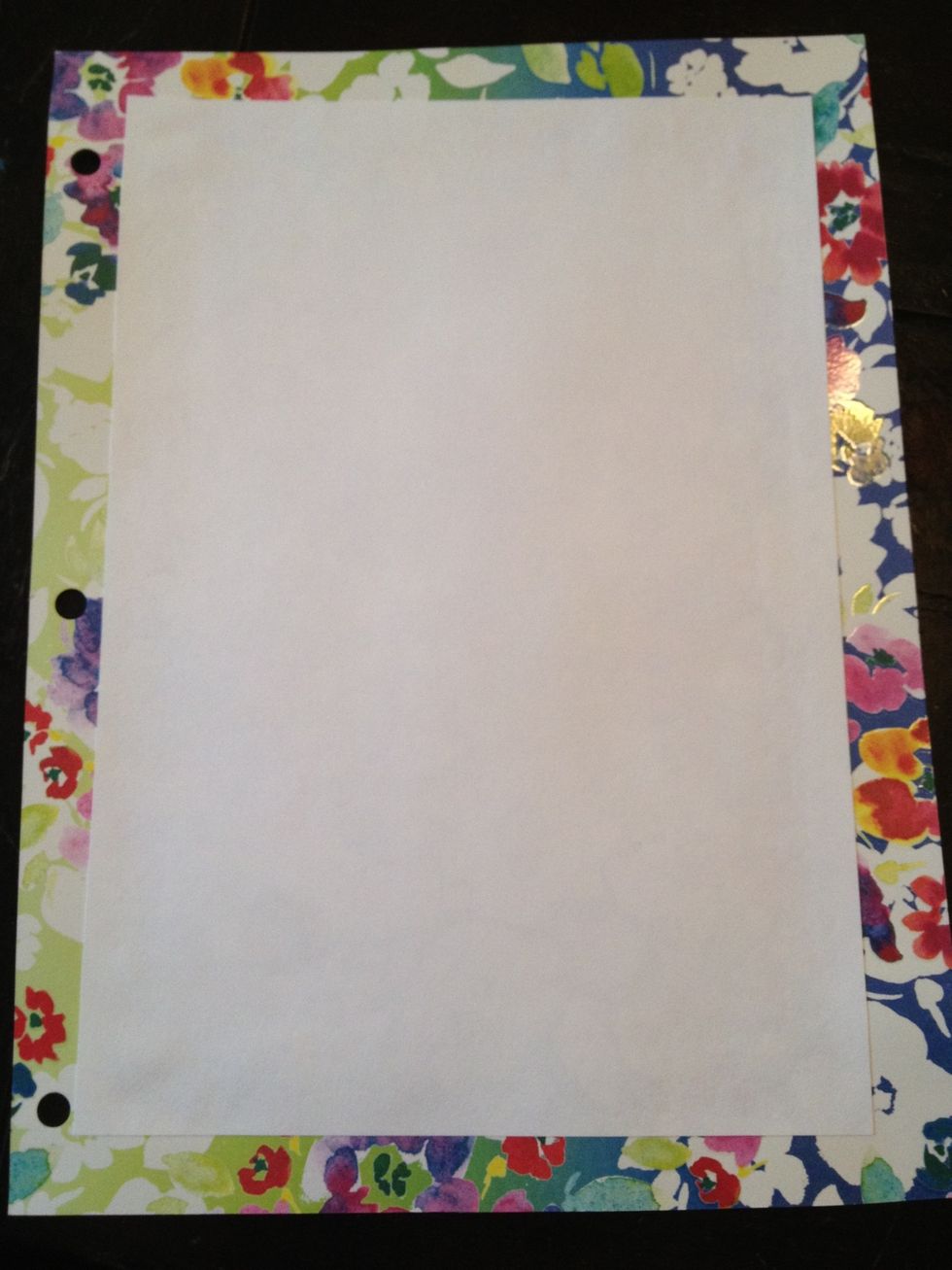 I made a fun second sheet for us to write on - I used a rectangle patterned paper and a small white rectangle glued together.
