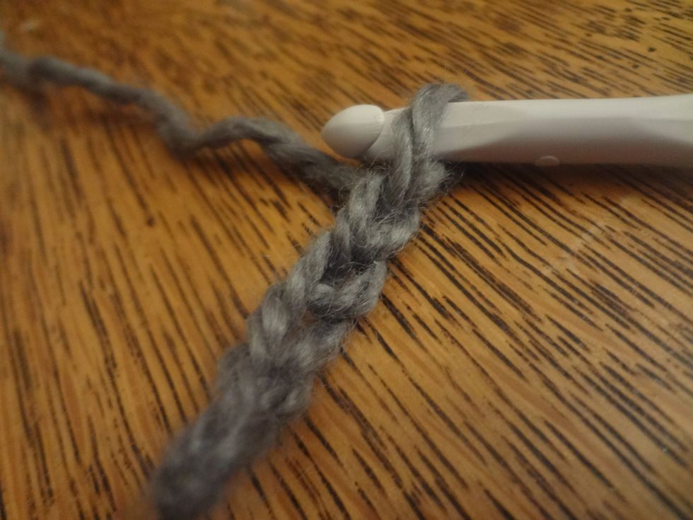 I made five stitches in my chain, just because I think it looks a little better.