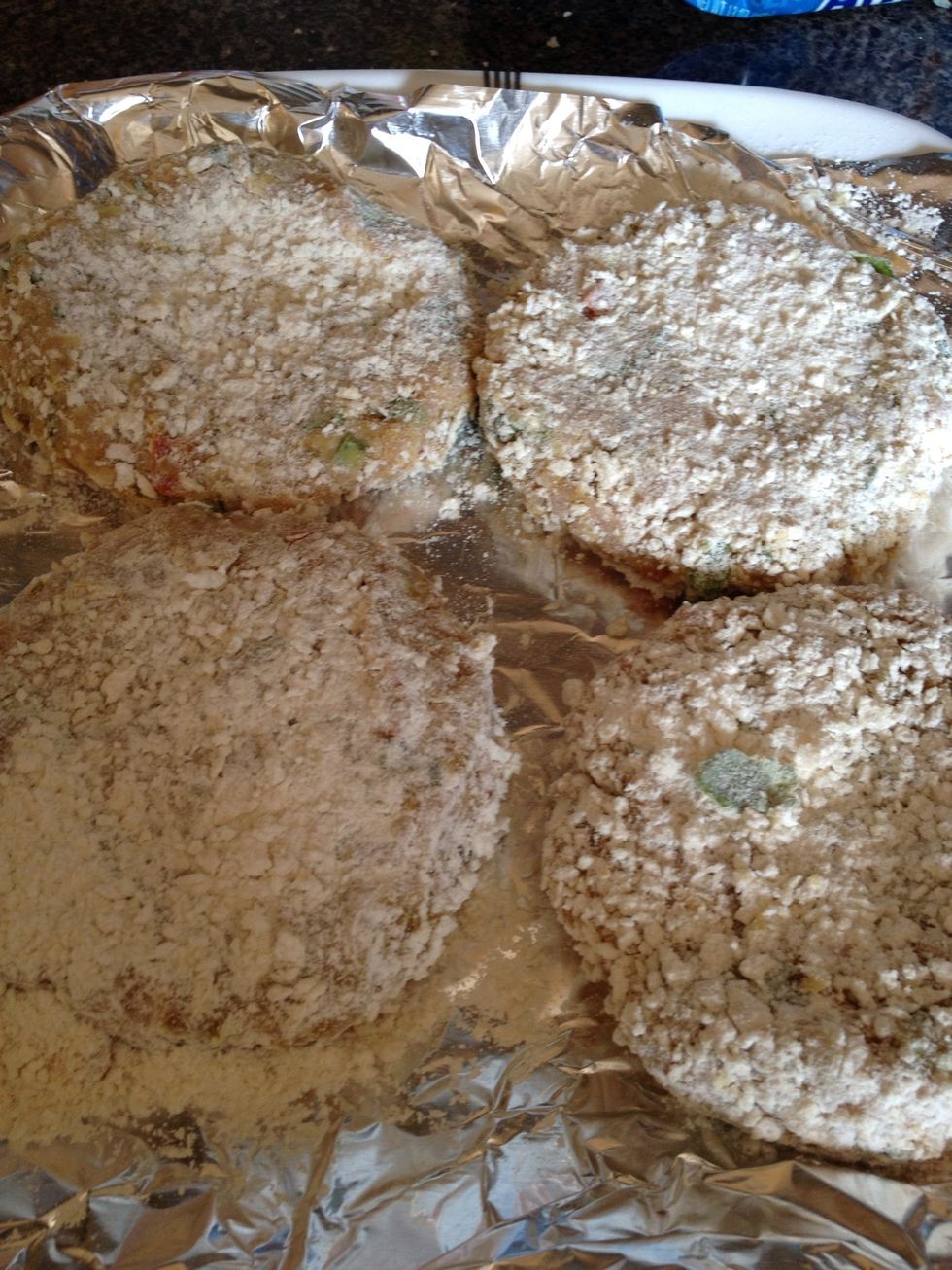 I made four I will leave this covered with cling fill in the fridge for about two hours or you can also cook right away