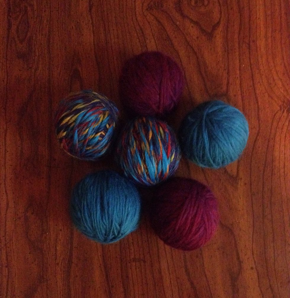 I made mine from my favorite colors. You can use bright colors to find dryer balls in laundry easier.