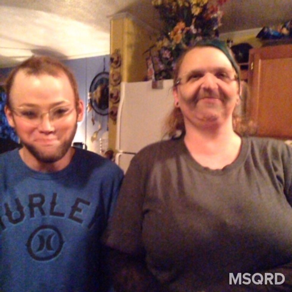 I made my mom and her boyfriend face swap lol