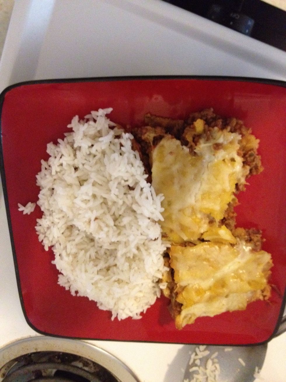I made rice with mine but you can eat it by itself or whatever u choose! Buen provecho!