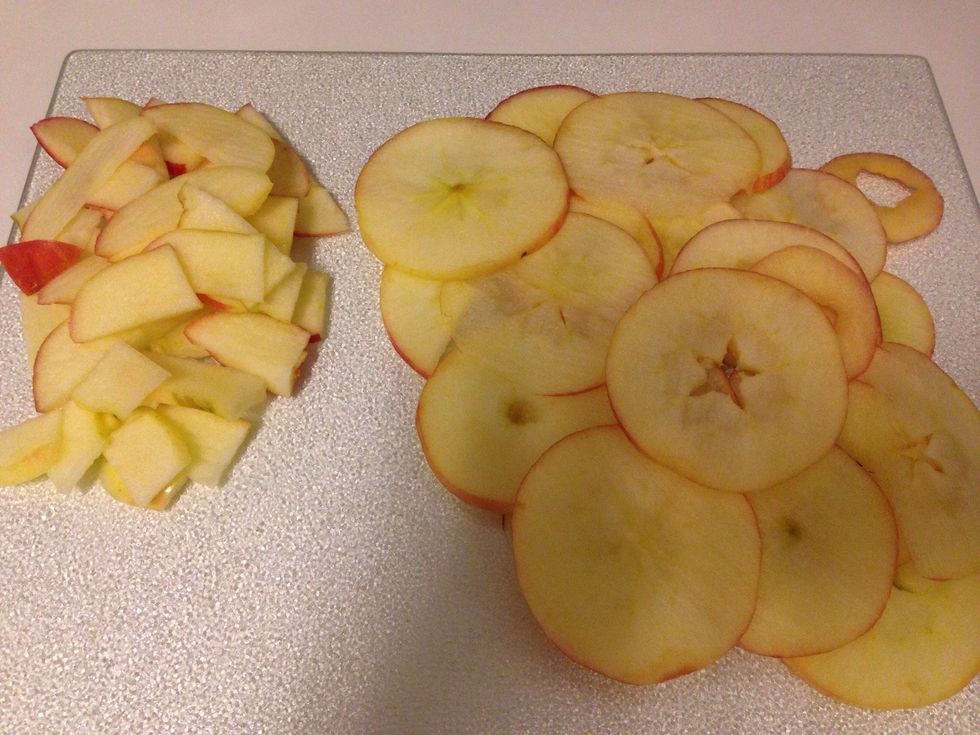I made round slices until it became too difficult to cut them that way, so then I made smaller sized pieces