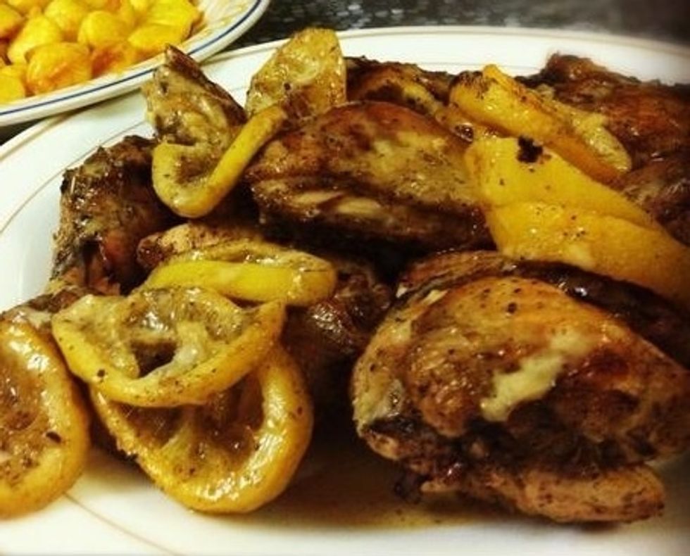 I made Saleh Al-derazi's great recipe for Rosemary and Garlic Lemon Chicken (see his guide for that). While making this,  I boiled the neck in water to use later as a broth to make chicken soup.