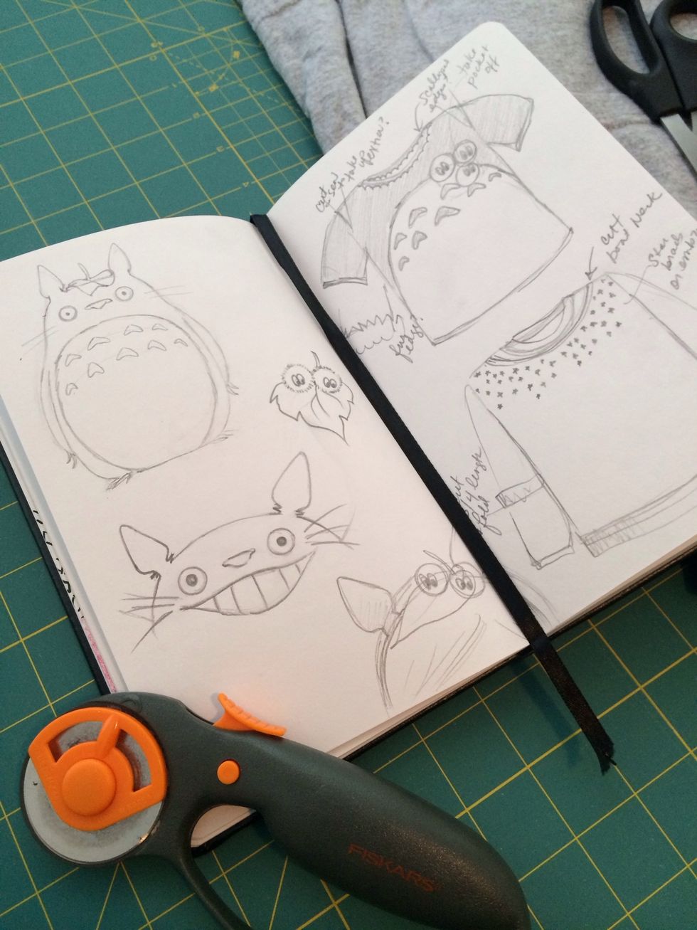 I made some sketches to determine how I wanted the shirt to look - there are lots of creative inspirations to be found online as well (check out Pinterest!).