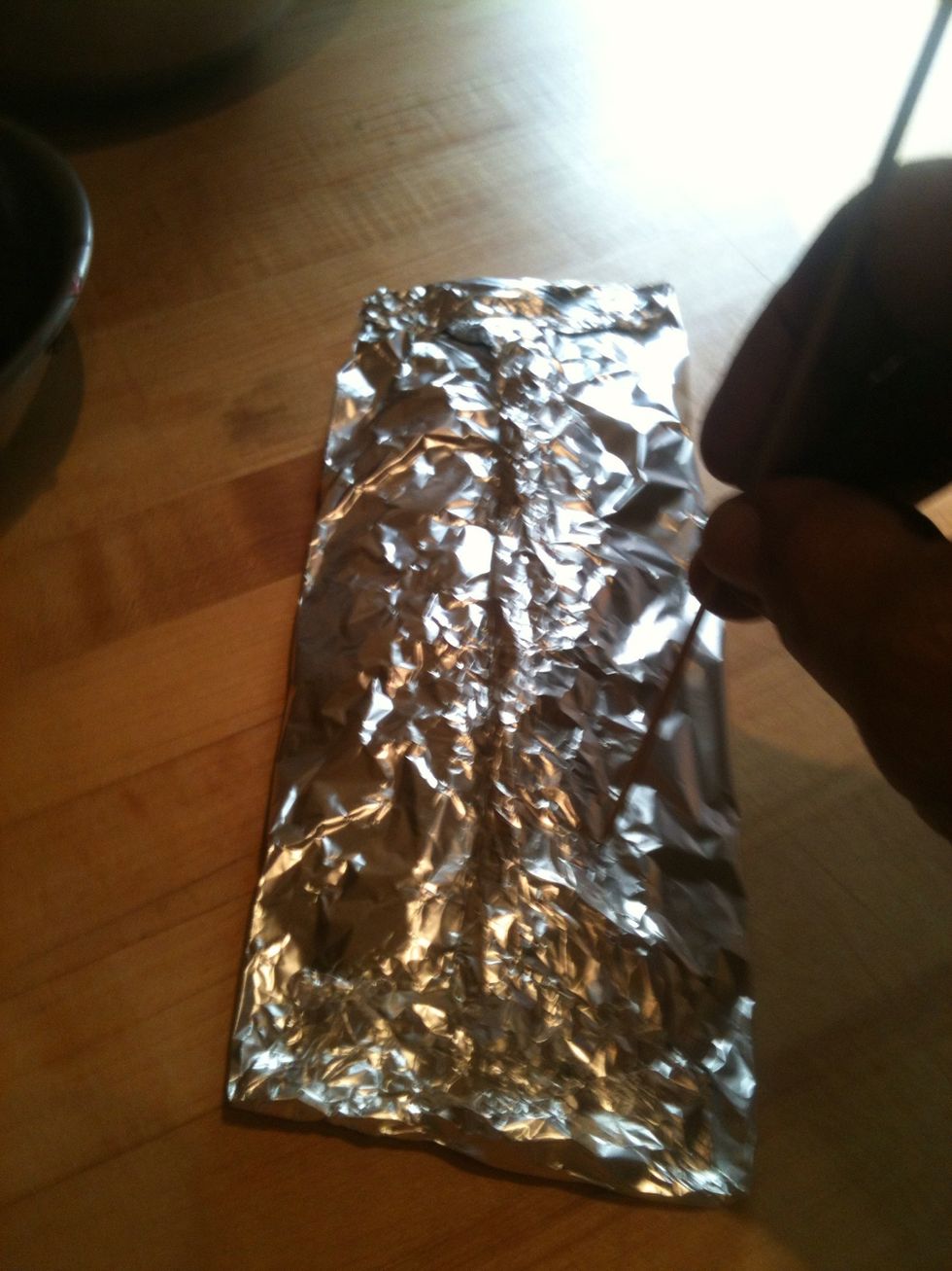 I made sure i poked holes in the top of chip bag to release the smoke. I used foil because the chips are small and might burn too quick.
