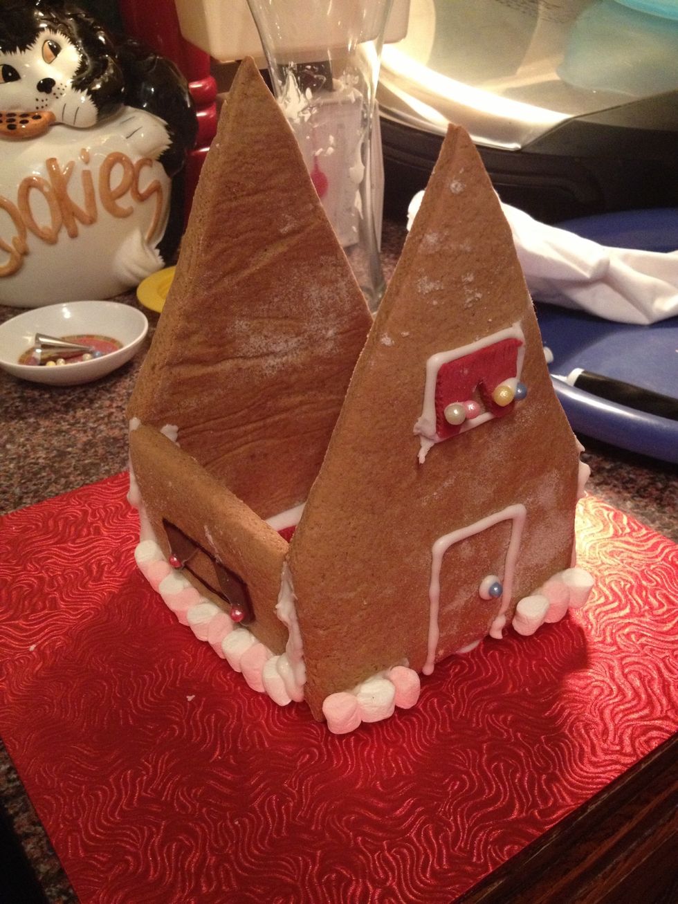 I made this mistake... The little walls rest on the big walls, not this way!!! Ours fell apart